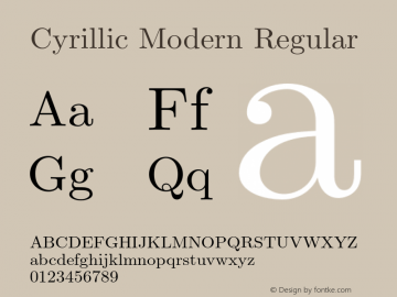 Cyrillic Modern Regular Version 4.002图片样张