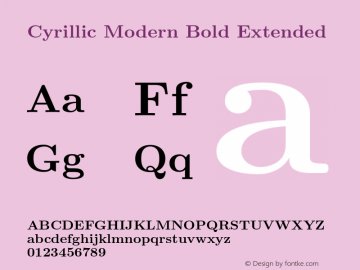 Cyrillic Modern Bold Extended Version 4.002图片样张