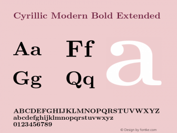Cyrillic Modern Bold Extended Version 4.002图片样张