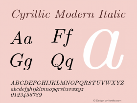 Cyrillic Modern Italic Version 4.002图片样张