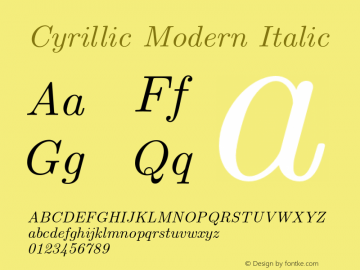 Cyrillic Modern Italic Version 4.002图片样张