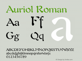 Auriol Roman Version 1.00 Font Sample