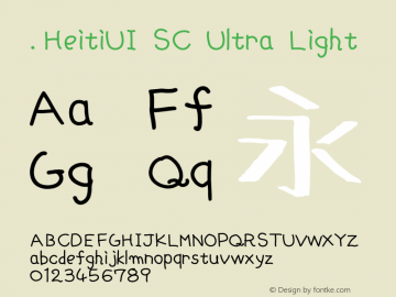 .HeitiUI SC Ultra Light 10.0d4e2图片样张