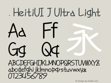 .HeitiUI J Ultra Light 10.0d4e2 Font Sample