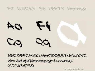 FZ WACKY 56 LEFTY Normal 1.000 Font Sample