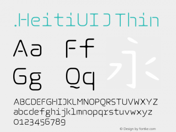 .HeitiUI J Thin 10.0d4e2 Font Sample