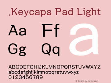 .Keycaps Pad Light 10.0d12e1 Font Sample