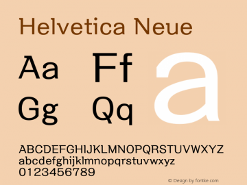 Helvetica Neue 常规体 6.1d12e1 Font Sample