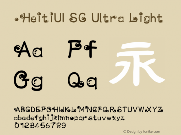 .HeitiUI SC Ultra Light 10.0d4e2图片样张