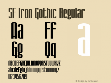 SF Iron Gothic Regular v1.0 - Freeware Font Sample
