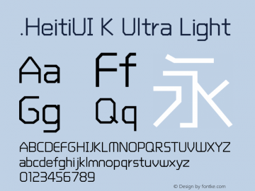 .HeitiUI K Ultra Light 10.0d4e2 Font Sample