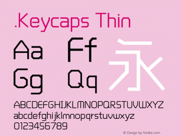 .Keycaps Thin 10.0d12e1 Font Sample