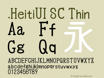 .HeitiUI SC Thin 10.0d4e2 Font Sample