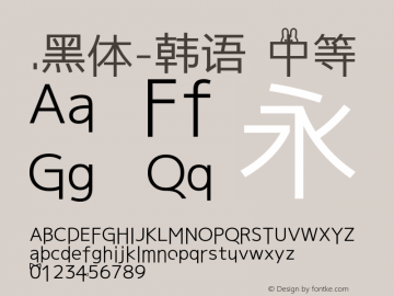 .黑体-韩语 中等 10.0d4e2 Font Sample