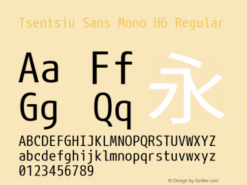 Tsentsiu Sans Mono HG Regular Version 1.059图片样张