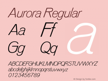 Aurora Regular 001.001 Font Sample