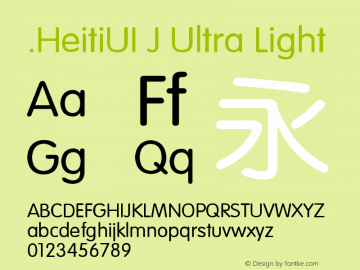 .HeitiUI J Ultra Light 10.0d4e2图片样张