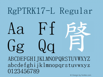 RgPTRK17-L Regular Version 001.000图片样张