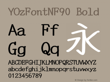 YOzFontNF90 Bold Version 13.09 Font Sample