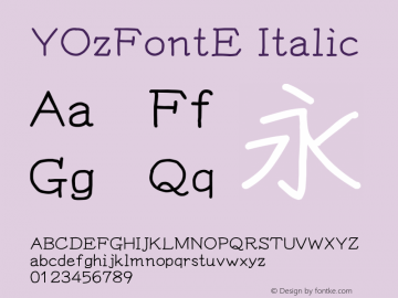 YOzFontE Italic Version 13.09图片样张