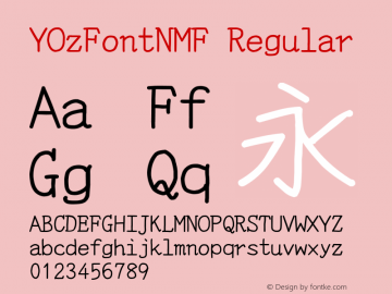YOzFontNMF Regular Version 13.09 Font Sample