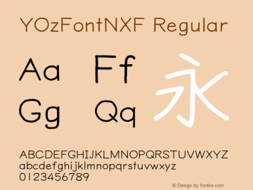 YOzFontNXF Regular Version 13.09 Font Sample