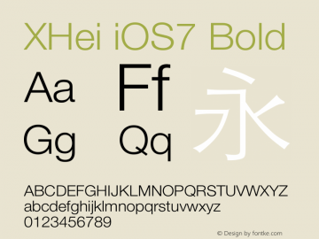 XHei iOS7 Bold XHei iOS7 - Version 6.0图片样张