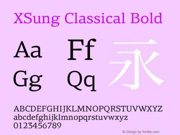 XSung Classical Bold XSung Classical - Version 3.0图片样张