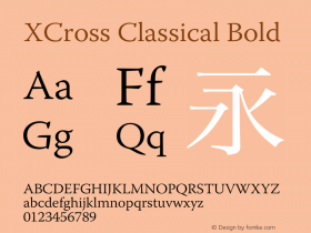 XCross Classical Bold XCross Classical - Version 1.0 Font Sample