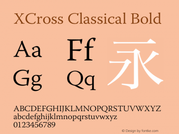 XCross Classical Bold XCross Classical - Version 1.0 Font Sample