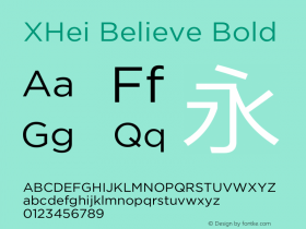 XHei Believe Bold XHei Believe - Version 6.0 Font Sample