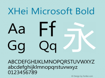 XHei Microsoft Bold XHei Microsoft - Version 6.0图片样张