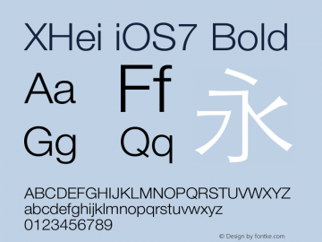 XHei iOS7 Bold XHei iOS7 - Version 6.0 Font Sample