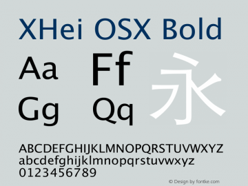 XHei OSX Bold XHei OSX - Version 6.0 Font Sample