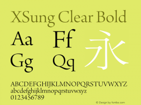 XSung Clear Bold XSung Clear - Version 3.0 Font Sample