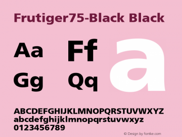 Frutiger75-Black Black Version 1.00图片样张
