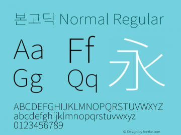 본고딕 Normal Regular Version 1.002;PS 1.002;hotconv 1.0.81;makeotf.lib2.5.63406图片样张