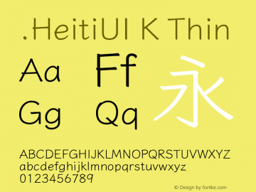 .HeitiUI K Thin 9.0d8e1 Font Sample