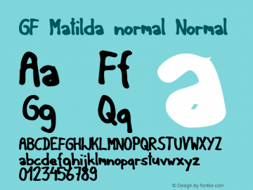 GF Matilda normal Normal 1.0 Sat Mar 20 17:57:15 1999 Font Sample