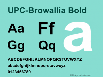 UPC-Browallia Bold Version 3.1 - June 2003 Font Sample