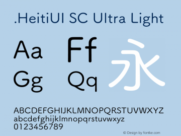 .HeitiUI SC Ultra Light 10.0d4e2图片样张