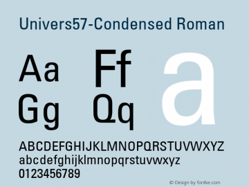 Univers57-Condensed Roman Version 1.00图片样张