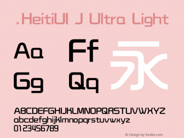 .HeitiUI J Ultra Light 10.0d4e2图片样张