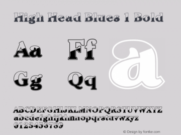 High Head Blues 1 Bold 1.0 Sun Jan 16 20:46:59 1994 Font Sample