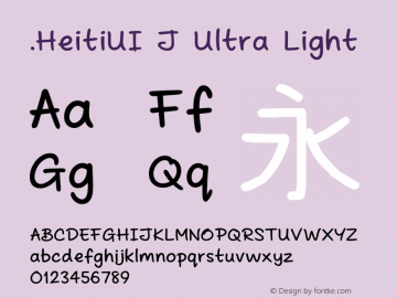 .HeitiUI J Ultra Light 10.0d4e2 Font Sample