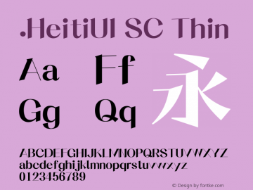 .HeitiUI SC Thin 10.0d4e2图片样张