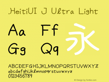 .HeitiUI J Ultra Light 10.0d4e2 Font Sample