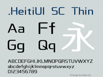 .HeitiUI SC Thin 10.0d4e2图片样张
