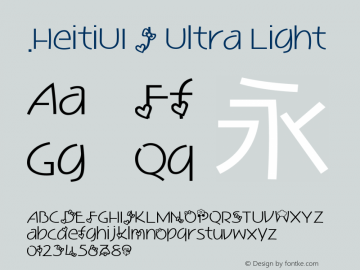 .HeitiUI J Ultra Light 10.0d4e2 Font Sample