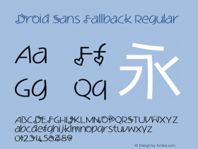 Droid Sans Fallback Regular Version 2.51(DroidSansFallback); 1.00(FZLTH_YS); 1.00(BadaGothic530); build 20120229图片样张